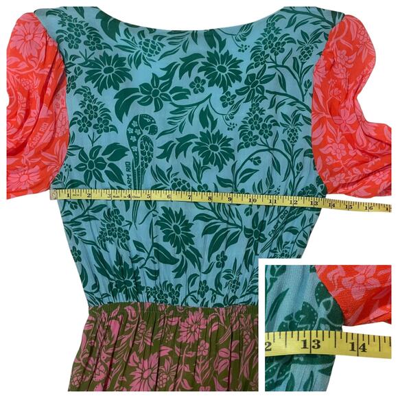 Farm Rio for Anthropologie Cut Out Maxi Dress - Pink Combo - Small - Picture 3 of 14